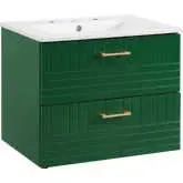Daybreak 24" Bathroom Vanity in Green & White Ceramic