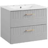 Daybreak 24" Bathroom Vanity in Light Gray & White Ceramic