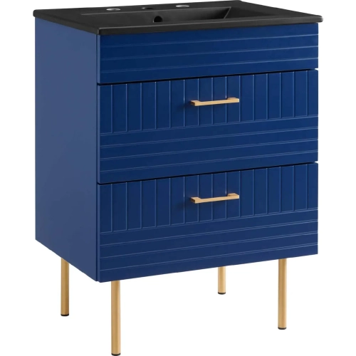 Daybreak 24" Bathroom Vanity in Blue & Black Ceramic