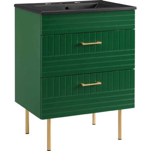 Daybreak 24" Bathroom Vanity in Green & Black Ceramic
