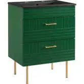 Daybreak 24" Bathroom Vanity in Green & Black Ceramic