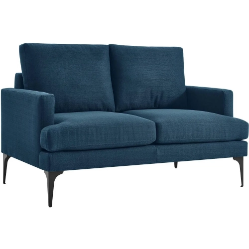 Evermore Loveseat in Azure Blue Fabric