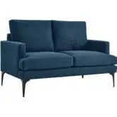 Evermore Loveseat in Azure Blue Fabric