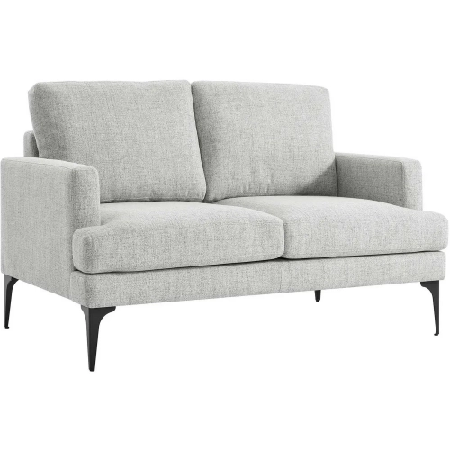 Evermore Loveseat in Light Gray Fabric