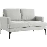 Evermore Loveseat in Light Gray Fabric