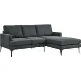 Evermore Sectional Sofa with Right Facing Chaise in Gray Fabric