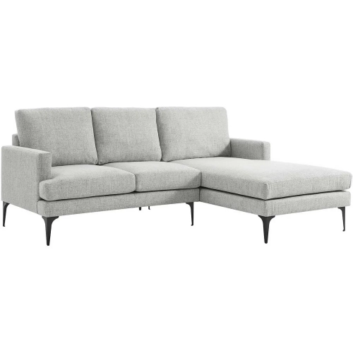 Evermore Sectional Sofa with Right Facing Chaise in Light Gray Fabric