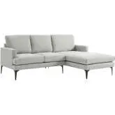 Evermore Sectional Sofa with Right Facing Chaise in Light Gray Fabric