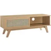 Soma 47" TV Stand in Oak Finish & Rattan