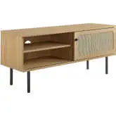 Cambria 47" TV Stand in Oak & Rattan