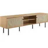 Cambria 70" TV Stand in Oak & Rattan
