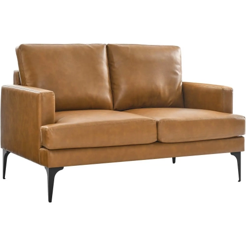 Evermore Loveseat in Tan Vegan Leather