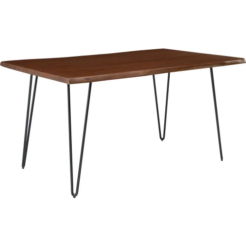Ardor 60" Dining Table in Live Edge Acacia Wood & Black Hairpin Legs
