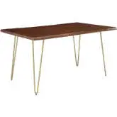 Ardor 60" Dining Table in Live Edge Acacia Wood & Gold Hairpin Legs