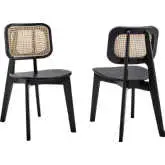 Habitat Dining Chair in Black Wood & Cane (Set of 2)