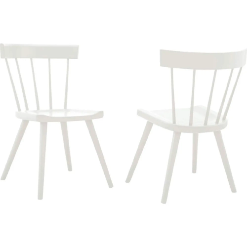 Sutter Dining Chair in White Wood (Set of 2)