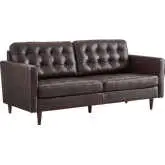 Exalt Sofa in Tufted Brown Vegan Leather