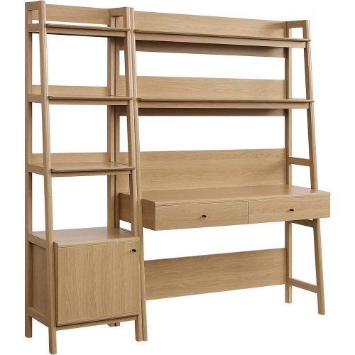 Bixby 2 Piece Desk & Bookcase Set in Oak FInish