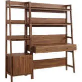 Bixby 2 Piece Desk & Bookcase Set in Walnut FInish