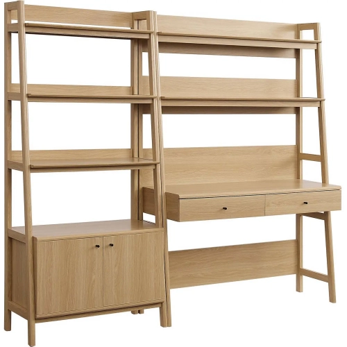 Bixby 2 Piece Desk & Bookcase Set in Oak FInish