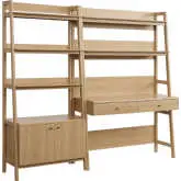 Bixby 2 Piece Desk & Bookcase Set in Oak FInish