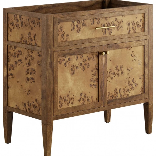 Elysian 36" Bathroom Vanity Cabinet in Brown Wood (Sink Not Included)