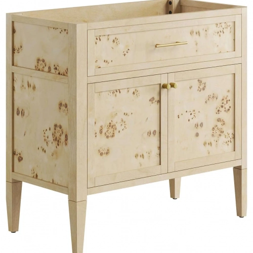 Elysian 36" Bathroom Vanity Cabinet in Burgundy Wood (Sink Not Included)