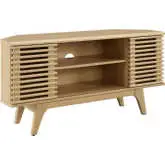 Render 46" Corner TV Stand in Oak Finsh