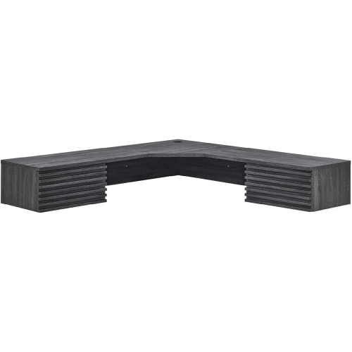 Render Wall Mount Corner Office Desk in Charcoal Gray Finish