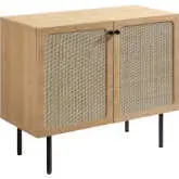 Chaucer Accent Cabinet in Oak Finish & Rattan