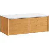 Kinetic Wall Mount Office Storage Cabinet in White & Natural Finish
