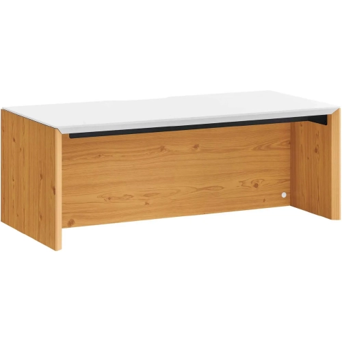 Kinetic 38" Wall Mount Office Desk in White & Natural Finish