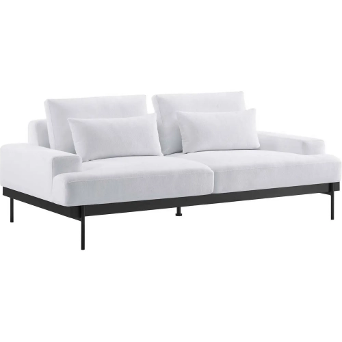 Proximity Sofa in White Fabric & Metal