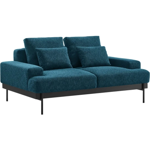 Proximity Loveseat in Azure Blue Fabric & Metal