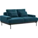 Proximity Loveseat in Azure Blue Fabric & Metal