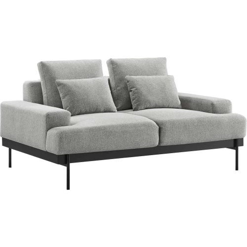 Proximity Loveseat in Light Gray Fabric & Metal