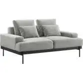 Proximity Loveseat in Light Gray Fabric & Metal