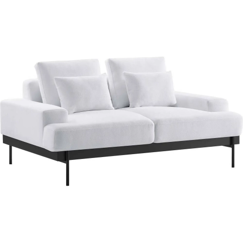 Proximity Loveseat in White Fabric & Metal