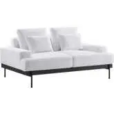Proximity Loveseat in White Fabric & Metal