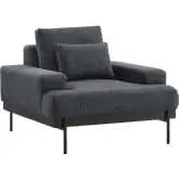 Proximity Arm Chair in Charcoal Gray Fabric & Metal