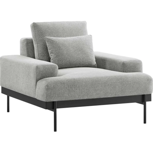 Proximity Arm Chair in Light Gray Fabric & Metal