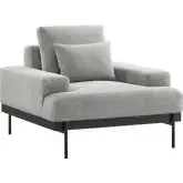 Proximity Arm Chair in Light Gray Fabric & Metal