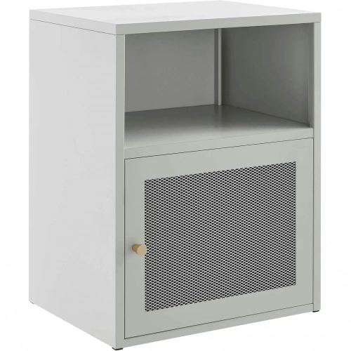 Covelo Wall Mount Nightstand in Light Gray Steel & Mesh