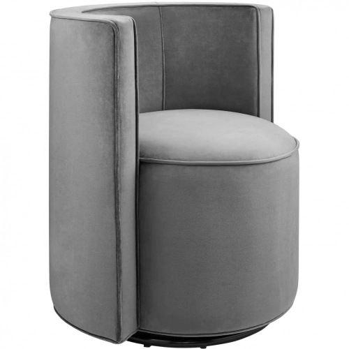 Della Swivel Accent Chair in Gray Performance Velvet