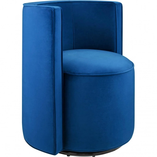 Della Swivel Accent Chair in Navy Blue Performance Velvet