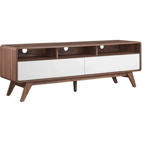 Transmit 60" TV Stand in Walnut Finish & White