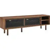 Kurtis 59" TV Stand in Walnut Finish & Black Metal Mesh