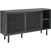 Kurtis 59" Sideboard in Charcoal Gray Finish & Black Metal Mesh