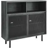 Kurtis 47" Display Cabinet in Charcoal Gray Finish & Black Metal Mesh
