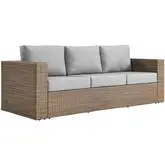 Convene Outdoor Sofa in Cappuccino PE Rattan & Gray Fabric